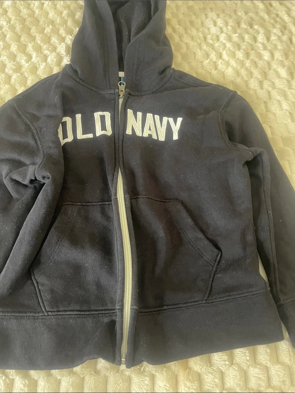 Old Navy Black Boy’s Full-Zip Hoodie with Logo